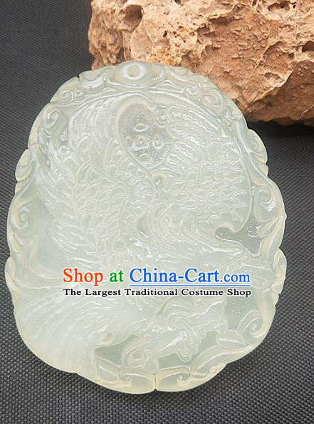 Chinese Ancient Jade Accessories Hsiuyen Jade Label Craft Carving Eagle Jade Necklace Pendant