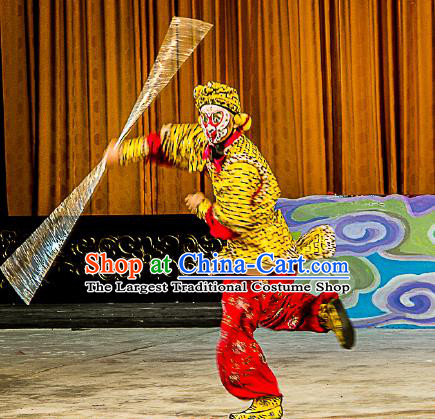 Chinese Peking Opera Wusheng Costumes Garment Havoc In Heaven Monkey King Sun Wukong Apparels and Headwear