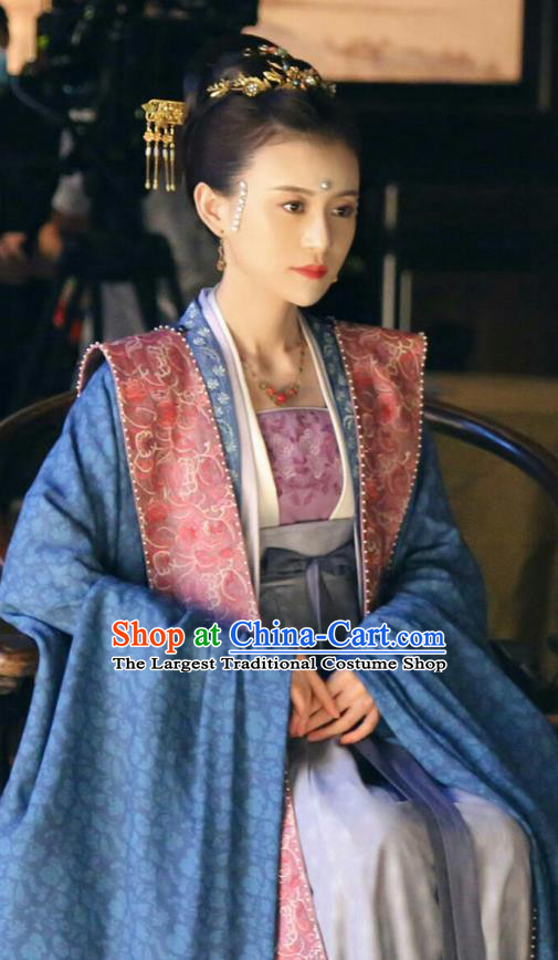 Ancient Chinese Drama Serenade of Peaceful Joy Historical Garment Song Dynasty Noble Consort Yu Apparel Costumes and Headpieces