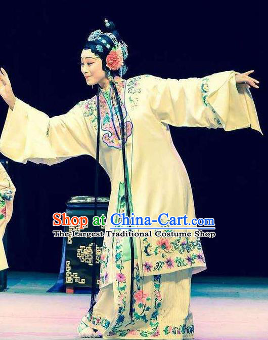Chinese Kun Opera Rich Lady Costumes Garment The Fragrant Companion Peking Opera Hua Tan Dress Apparels and Hair Accessories