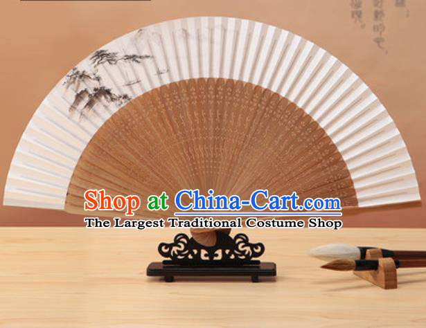 Chinese Traditional Hand Painting Pine Paper Fan Classical Dance Accordion Bamboo Fans Folding Fan