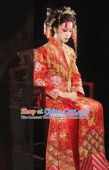 Chinese Dance National Treasure Bride Red Xiu He Dress Traditional Classical Dance Stage Performance Costume for Women