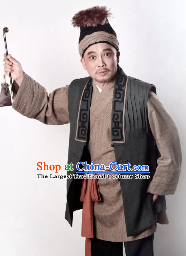 A Song of The Travelling Son Chinese Yue Opera Male Role Apparels and Headwear Shaoxing Opera Civilian Man Garment Costumes