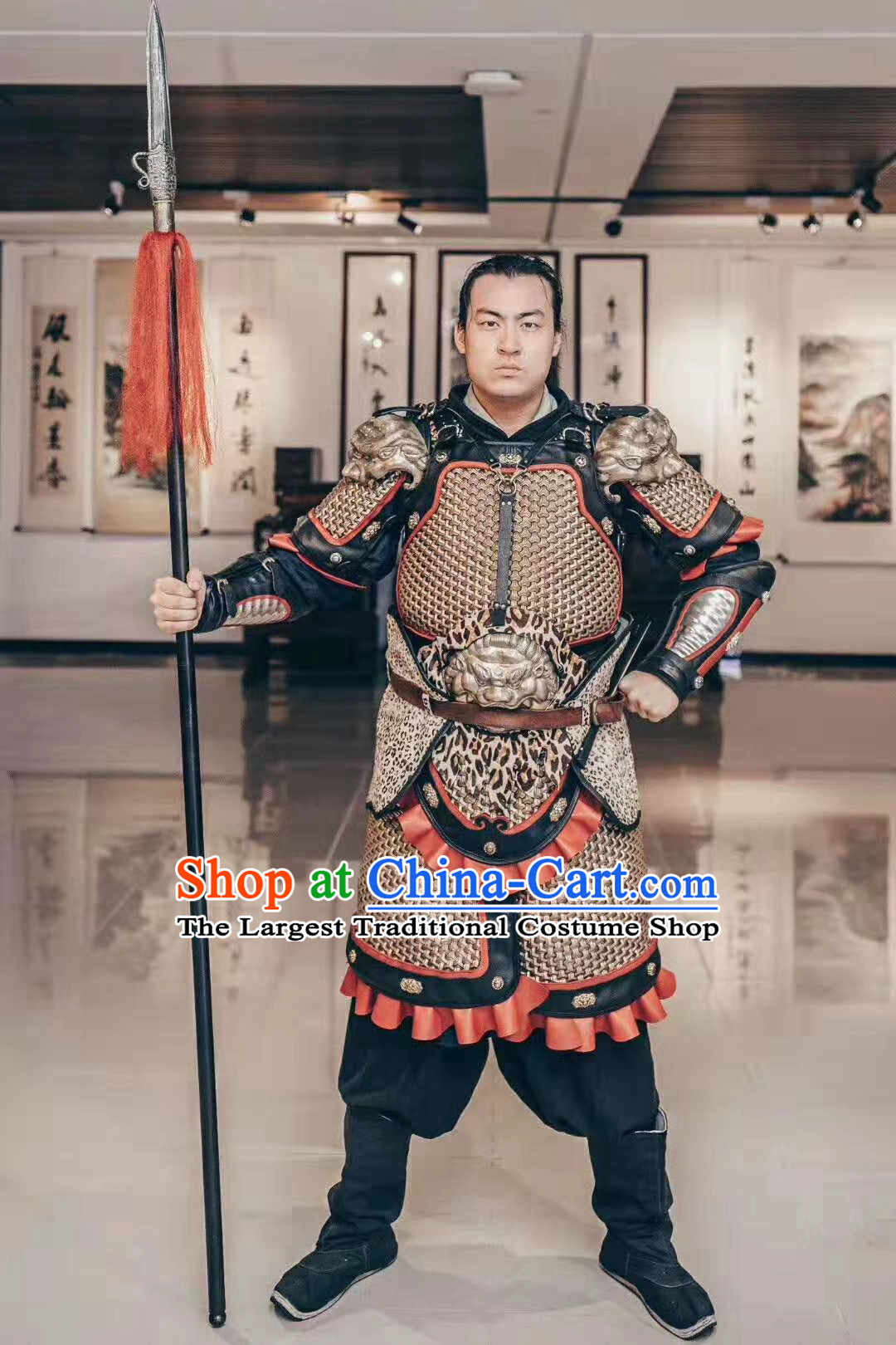Custom Chinese Ancient Soldier Armor Suits General Apparels and Headwear Cosplay Drama Costumes Complete Set