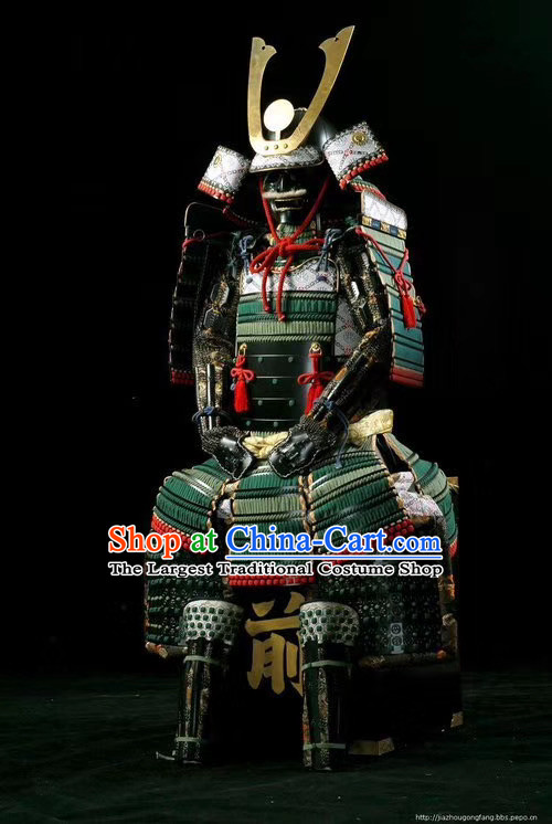 Japanese Custom Traditional Soldier Armor Suits Cosplay Costumes Japan Warrior Samurai Apparels and Headwear