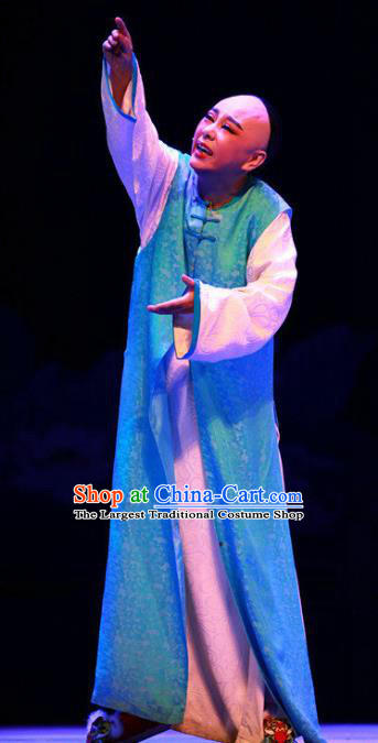 Chinese Yue Opera Young Male Garment Costumes and Headwear Wisp of Hemp Shaoxing Opera Stupid Scholar Xiaosheng Apparels