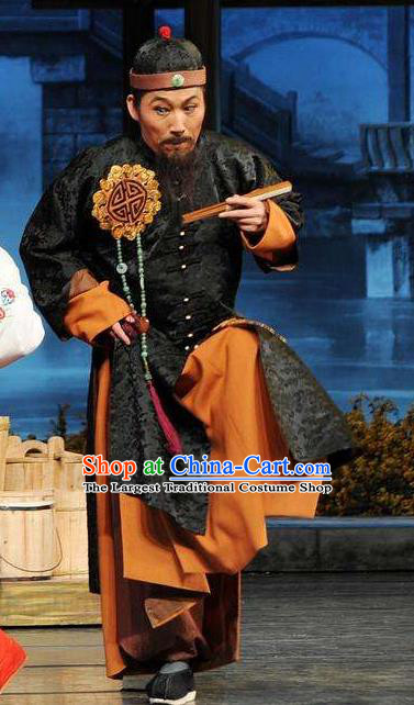 Chinese Yue Opera Elderly Male Garment Costumes and Headwear Jiujin Girl Shaoxing Opera Rich Man Shi Er Apparels