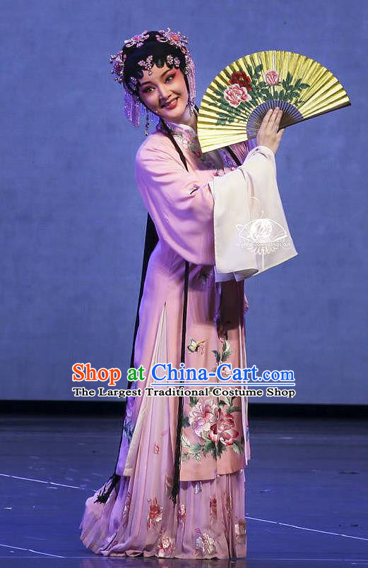 Coriolanus and Du Liniang Chinese Shaoxing Opera Noble Lady Apparels and Headdress Yue Opera Hua Tan Costumes Actress Dress Garment