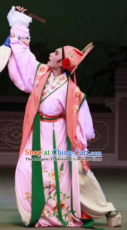 Chinese Yue Opera Xiaosheng Chun Cao Wu Du Apparels Costumes and Headwear Shaoxing Opera Young Male Childe Garment
