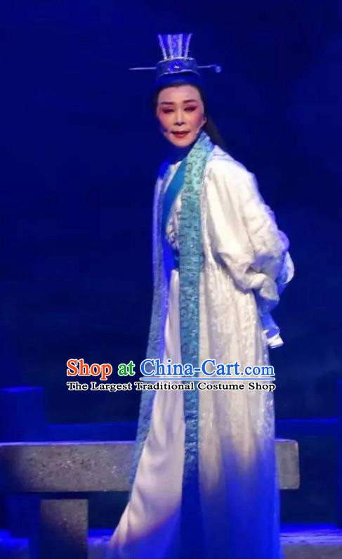 Chinese Yue Opera Scholar Dong Wenzhong Garment Clothing and Headwear Rong Hua Dream Shaoxing Opera Xiaosheng Apparels Costumes