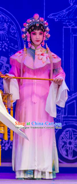Chinese Kun Opera Court Maid Pink Dress Costumes and Headpieces Nan Ke Dream Kunqu Opera Diva Garment Apparels