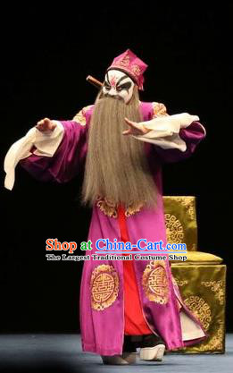 Bai Luo Shan Chinese Kun Opera Elderly Male Apparels Garment Costumes and Headwear Kunqu Opera Laosheng Xu Neng Clothing