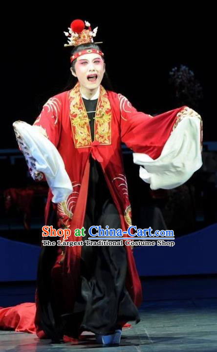 Chinese Kun Opera Young Childe Apparels and Headwear Dream of Red Mansions Garment Costumes Kunqu Opera Xiaosheng Jia Baoyu Clothing