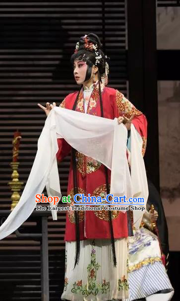 Chinese Kun Opera Hua Tan Ruo Ye Dress Costumes and Headdress the Legend of Washing the Silk Gauze Kunqu Opera Actress Wedding Garment Apparels