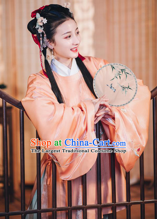 Chinese Traditional Hanfu Dress Ancient Noble Female Embroidered Garment Ming Dynasty Historical Costumes