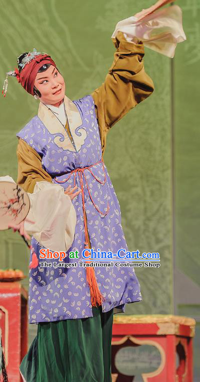 Chinese Kun Opera Elderly Woman Dress Apparels Costumes and Headdress The Tale of Handan Kunqu Opera Laodan Pantaloon Garment
