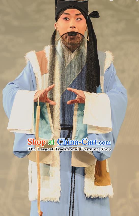 The Tale of Handan Chinese Kun Opera Taoist Priest Apparels and Headwear Kunqu Opera Garment Elderly Male Lv Dongbin Costumes