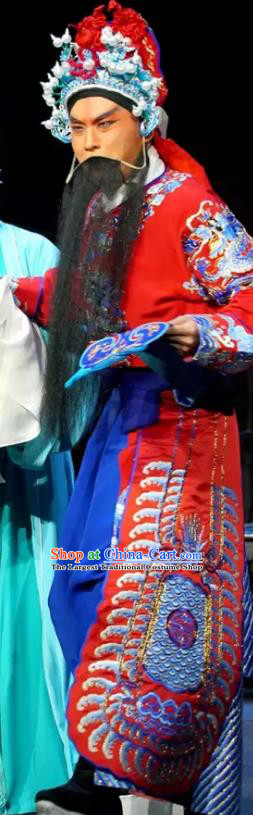 Gu Yanwu Chinese Kun Opera Martial Male Apparels and Headwear Kunqu Opera General Garment Costumes