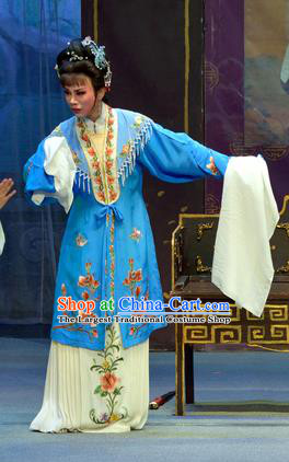 Chinese Shaoxing Opera Hua Tan Pi Shan Jiu Mu Apparels Costumes Yue Opera Actress Dress Female Garment and Hair Accessories