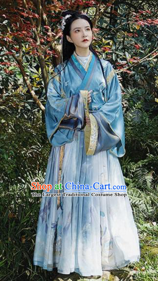 Traditional Chinese Ancient Swordswoman Hanfu Dress Jin Dynasty Apparels Royal Princess Historical Costumes for Women