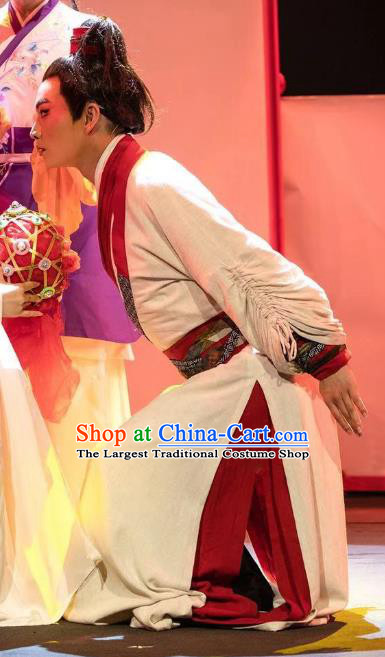 Chinese Huangmei Opera Young Male Xue Pinggui Costumes and Headwear An Hui Opera Xue Lang Gui Apparels Xiaosheng Clothing