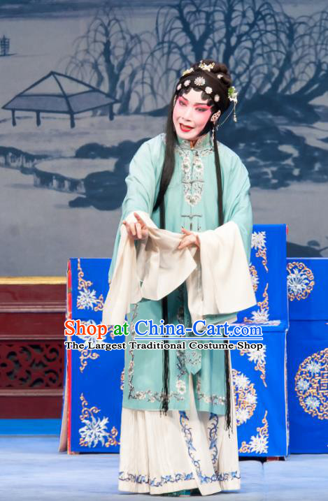Chinese Ping Opera Hua Tan Geng Niang Costumes Apparels and Headpieces Traditional Pingju Opera Actress Dress Garment