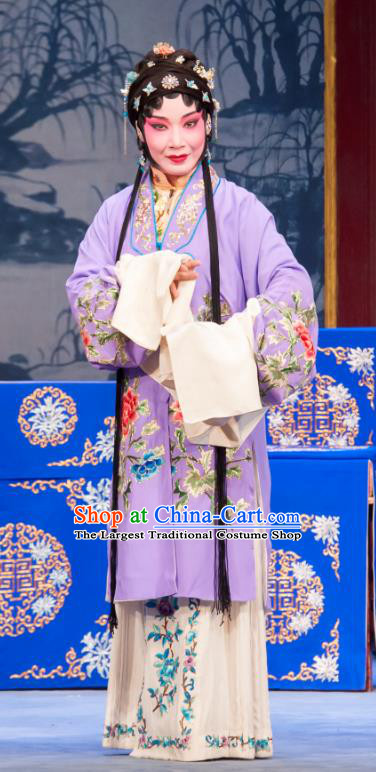 Chinese Ping Opera Young Female Rou Niang Costumes Apparels and Headpieces Traditional Pingju Opera Geng Niang Actress Dress Garment