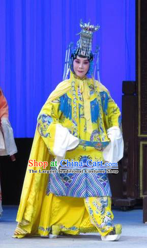 Chinese Ping Opera Xie Yaohuan Queen Wu Zetian Apparels Costumes and Headdress Traditional Pingju Opera Empress Dress Garment