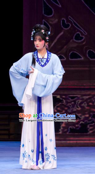 Chinese Ping Opera Young Lady Apparels Costumes and Headpieces Nao Yan Fu Traditional Pingju Opera Diva Dress Garment