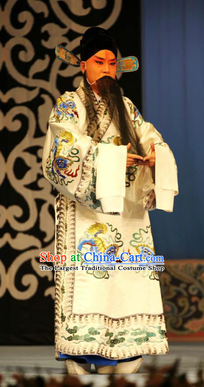 Ma Zhaoyi Chinese Ping Opera Costumes and Headwear Pingju Opera Laosheng Apparels Elderly Male Clothing