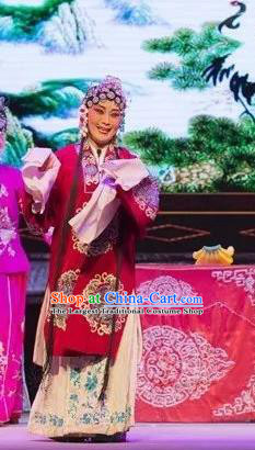 Chinese Shaoxing Opera Laodan Apparels and Headdress Yue Opera Tell On Sargam Elderly Female Dress Old Dame Garment Costumes