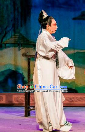 Chinese Yue Opera Prince Costumes and Headwear Hu Die Meng Butterfly Dream Shaoxing Opera Scholar Young Male Xiaosheng Apparels Garment