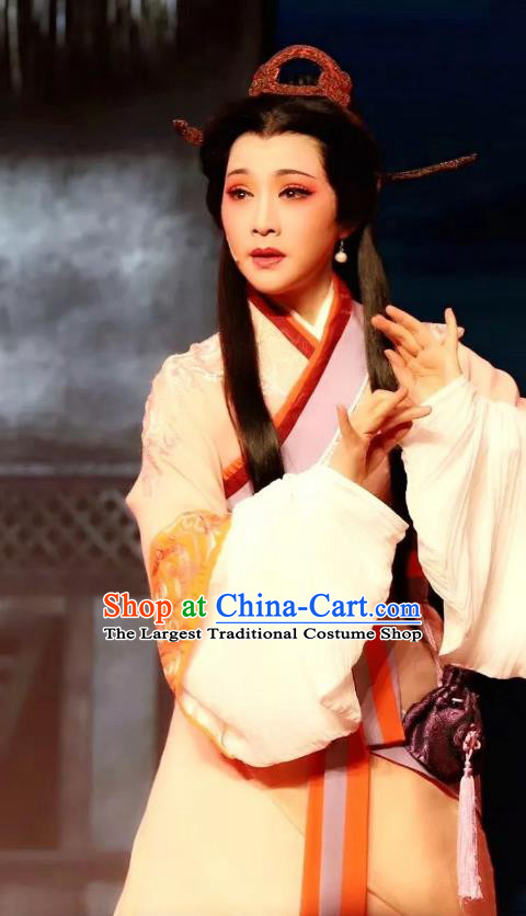 Chinese Shaoxing Opera Hua Tan Hanfu Dress Apparels Costumes and Headdress From Love to Patriotism Deliver the Messenger Yue Opera Noble Consort Mian Jiang Garment