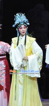 Chinese Beijing Opera Imperial Consort Apparels Costumes and Headdress Ru Ji Traditional Peking Opera Diva Dress Young Female Garment