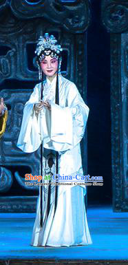 Chinese Beijing Opera Palace Lady Apparels Costumes and Headdress Ru Ji Traditional Peking Opera Imperial Consort Dress Actress Garment
