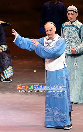 Jin LV Qu Chinese Peking Opera Scholar Gu Zhenguan Garment Costumes and Headwear Beijing Opera Apparels Qing Dynasty Clothing