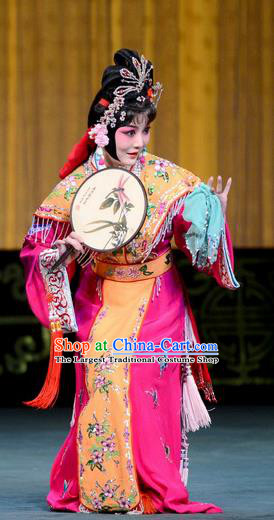 Chinese Beijing Opera Noble Lady Apparels Hongniang Costumes and Headpieces Traditional Peking Opera Hua Tan Cui Yingying Dress Young Female Garment