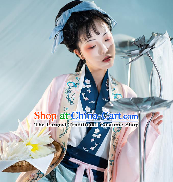 Chinese Ancient Country Women Hanfu Dress Traditional Garment Song Dynasty Civilian Lady Apparels Historical Costumes Complete Set