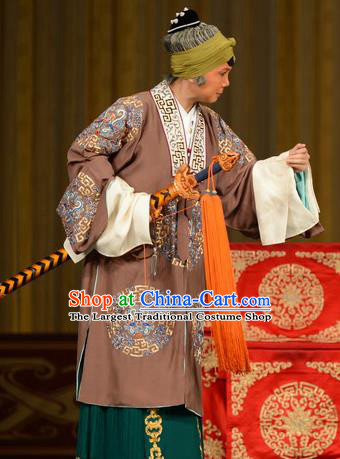 Chinese Beijing Opera Elderly Woman Apparels Zhan Jing Tang Costumes and Headpieces Traditional Peking Opera Dame Dress Garment