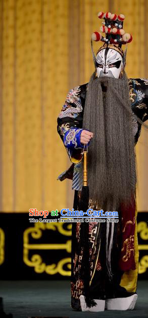 Hong Yang Dong Chinese Peking Opera Jing Role Garment Costumes and Headwear Beijing Opera Apparels Martial Male Jiao Zan Takefu Clothing