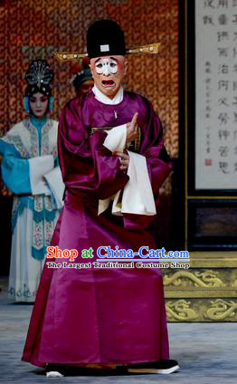 Empress With Great Feet Chinese Peking Opera Chou Garment Costumes and Headwear Beijing Opera Clown Apparels Magistrate Clothing