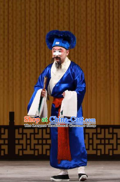 Hua Tian Cuo Chinese Peking Opera Landlord Liu Deming Garment Costumes and Headwear Beijing Opera Ministry Councillor Apparels Clothing