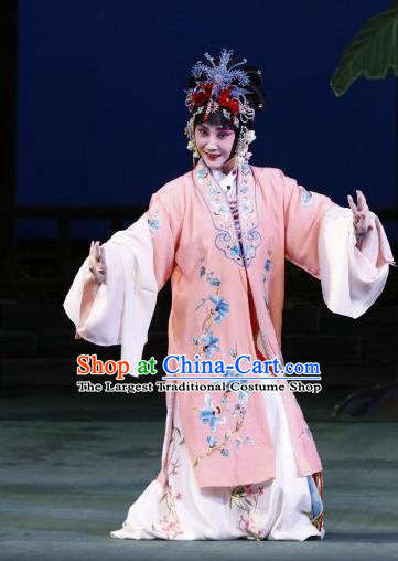 Chinese Beijing Opera Young Female Apparels Hua Tan Huo Xiaoyu Costumes and Headpieces Traditional Peking Opera Actress Dress Garment