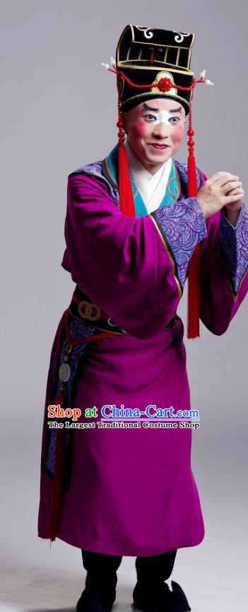 King Zhao Wuling Chinese Peking Opera Eunuch Garment Costumes and Headwear Beijing Opera Court Servant Apparels Clothing