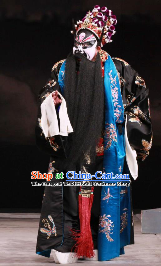 Feng Yu Xing Huang Qi Chinese Peking Opera Martial Male Garment Costumes and Headwear Beijing Opera Wusheng Apparels Swordsman Li Kui Clothing