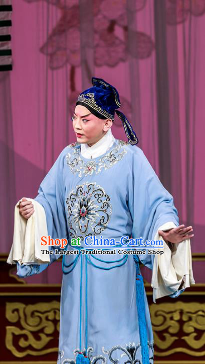 The Dream Of Red Mansions Chinese Peking Opera Xiaosheng Apparels Costumes and Headpieces Beijing Opera Young Male Garment Childe Jia Lian Clothing