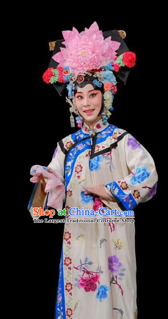 Chinese Beijing Opera Young Female Garment Zhu Lian Zhai Costumes and Hair Accessories Traditional Peking Opera Noble Woman Dress Apparels