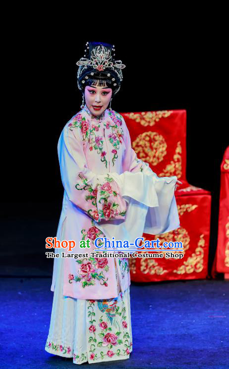 Chinese Beijing Opera Hua Tan Apparels Chun Ri Yan Costumes and Headdress Traditional Peking Opera Princess Yi Lan Dress Actress Garment