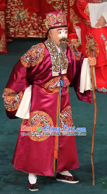 Jin Yunu Chinese Peking Opera Landlord Jin Song Apparels Costumes and Headpieces Beijing Opera Clown Garment Elderly Man Clothing