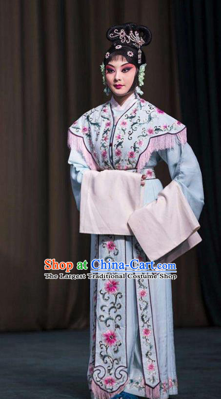 Chinese Beijing Opera Young Lady Garment Sun An Dong Ben Costumes and Hair Accessories Traditional Peking Opera Xiaodan Dress Maidservant Apparels